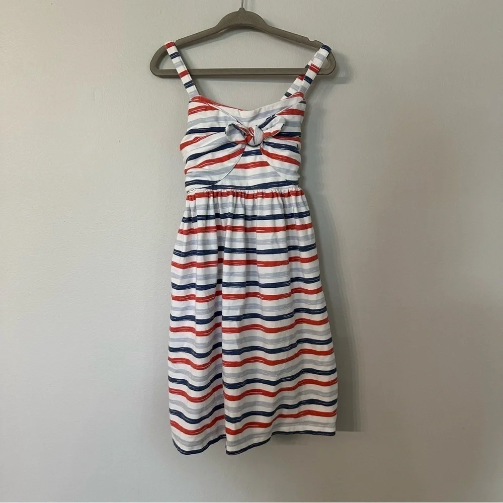 Tommy Bahama Kid Sleeveless Red White & Blue Stripe Cotton Dress Sz 5 (Girl) GUC
